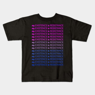 My Existence Is Resistance v1 Bi Pride Kids T-Shirt